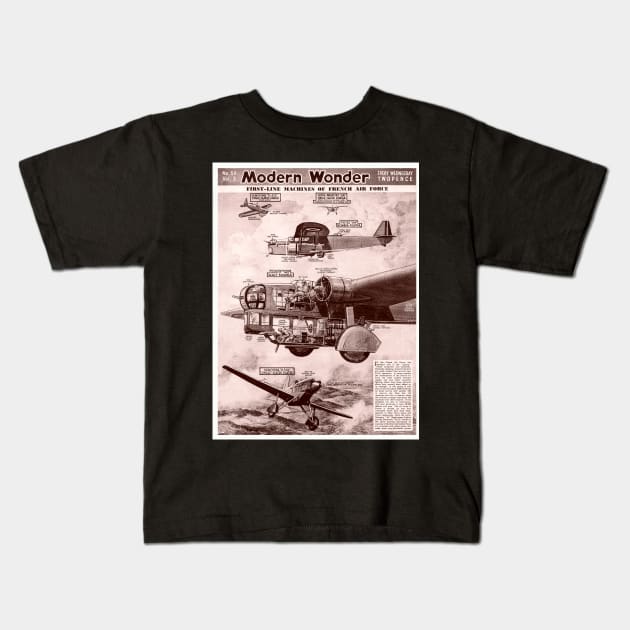 1930' French Air Force Kids T-Shirt by ArtShare